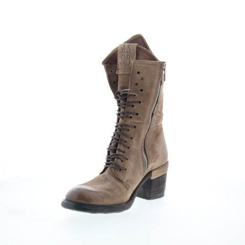 A.S. 98 Jasper Womens Gray Leather Zipper Casual Dress Boots