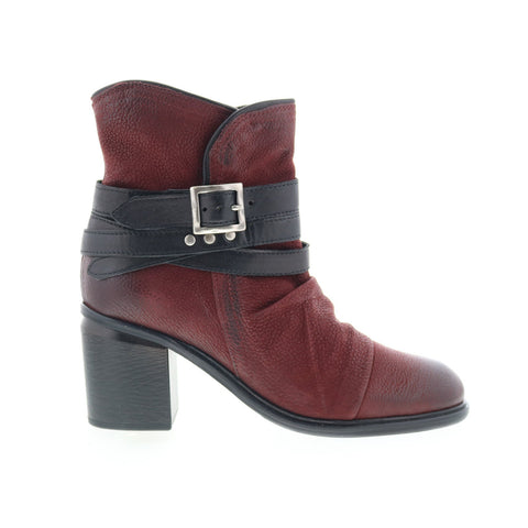 Miz Mooz Jaycee Womens Burgundy Leather Zipper Ankle & Booties Boots