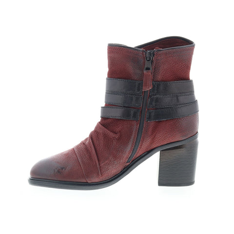 Miz Mooz Jaycee Womens Burgundy Leather Zipper Ankle & Booties Boots