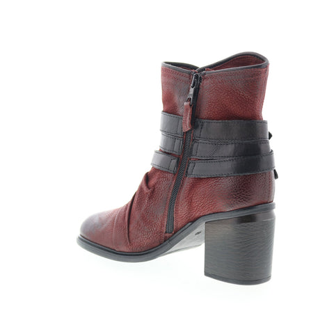 Miz Mooz Jaycee Womens Burgundy Leather Zipper Ankle & Booties Boots