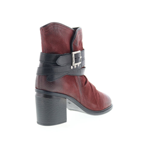 Miz Mooz Jaycee Womens Burgundy Leather Zipper Ankle & Booties Boots