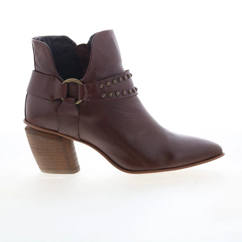 Miz Mooz Jayda Womens Brown Leather Zipper Ankle & Booties Boots