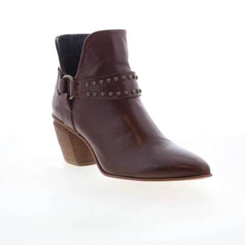 Miz Mooz Jayda Womens Brown Leather Zipper Ankle & Booties Boots