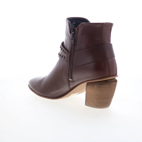 Miz Mooz Jayda Womens Brown Leather Zipper Ankle & Booties Boots