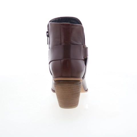 Miz Mooz Jayda Womens Brown Leather Zipper Ankle & Booties Boots
