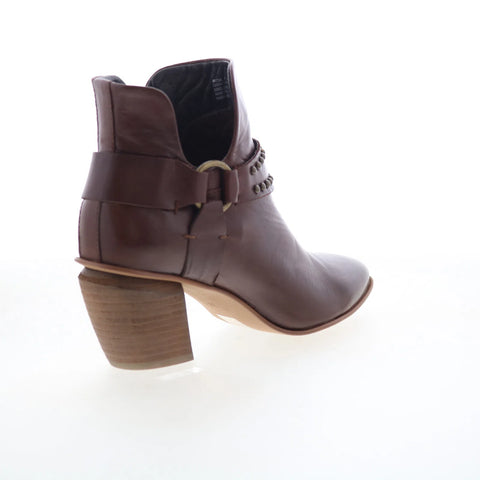 Miz Mooz Jayda Womens Brown Leather Zipper Ankle & Booties Boots