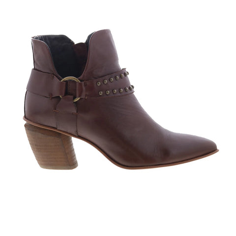 Miz Mooz Jayda Womens Brown Leather Zipper Ankle & Booties Boots