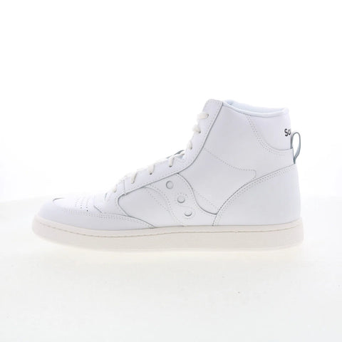 Saucony Jazz Court High S70789-1 Mens White Leather Lifestyle Sneakers Shoes