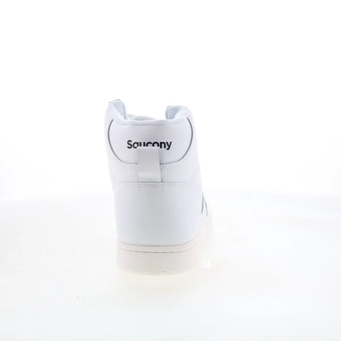 Saucony Jazz Court High S70789-1 Mens White Leather Lifestyle Sneakers Shoes