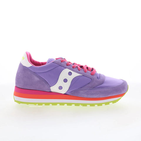 Saucony Jazz Triple S60530-41 Womens Purple Suede Lifestyle Sneakers Shoes