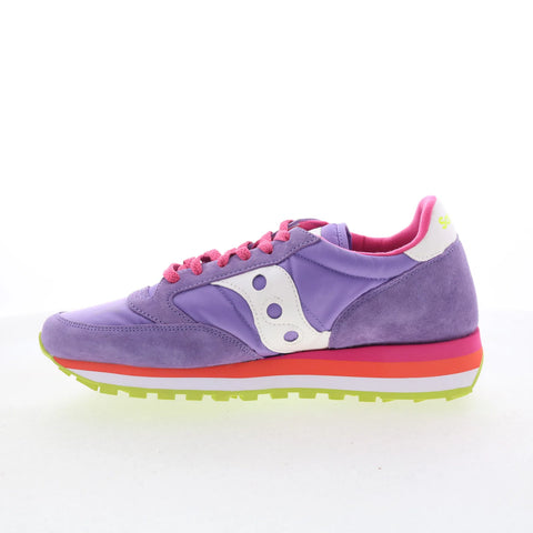 Saucony Jazz Triple S60530-41 Womens Purple Suede Lifestyle Sneakers Shoes