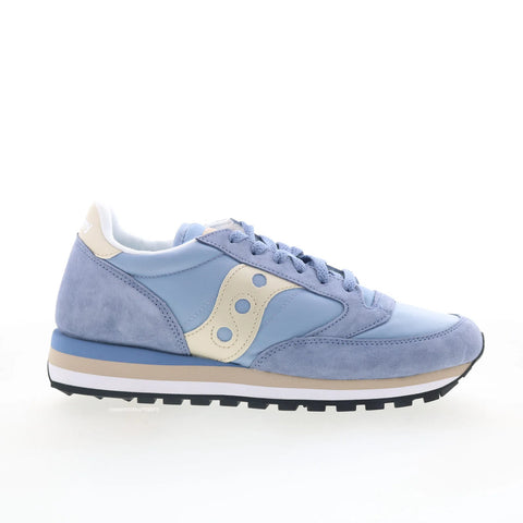Saucony Jazz Triple S60530-44 Womens Blue Suede Lifestyle Sneakers Shoes