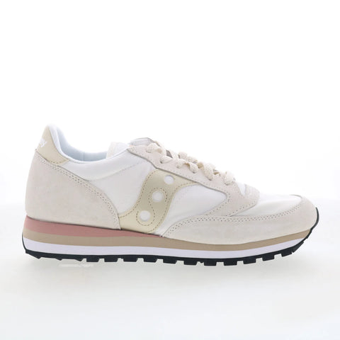 Saucony Jazz Triple S60530-45 Womens Beige Suede Lifestyle Sneakers Shoes