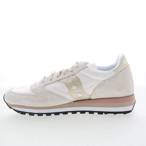 Saucony Jazz Triple S60530-45 Womens Beige Suede Lifestyle Sneakers Shoes