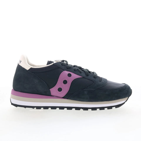 Saucony Jazz Triple S60530-48 Womens Black Suede Lifestyle Sneakers Shoes