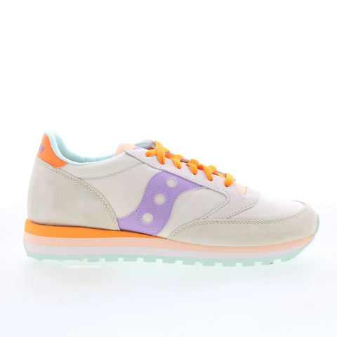 Saucony Jazz Triple S60530-51 Womens Beige Suede Lifestyle Sneakers Shoes