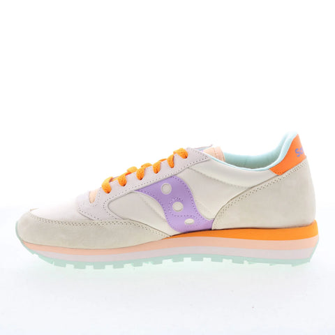 Saucony Jazz Triple S60530-51 Womens Beige Suede Lifestyle Sneakers Shoes