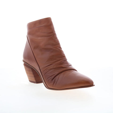 Miz Mooz Jeanie Womens Brown Leather Zipper Ankle & Booties Boots