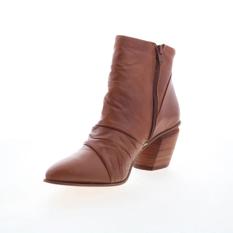 Miz Mooz Jeanie Womens Brown Leather Zipper Ankle & Booties Boots