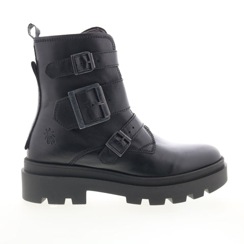 Fly London Jeda JEDA817FLY-000 Womens Black Leather Casual Dress Boots