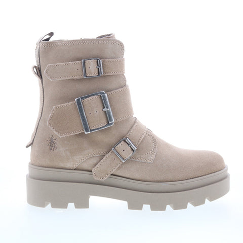 Fly London Jeda JEDA817FLY-002 Womens Beige Suede Zipper Casual Dress Boots
