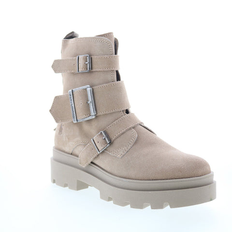Fly London Jeda JEDA817FLY-002 Womens Beige Suede Zipper Casual Dress Boots