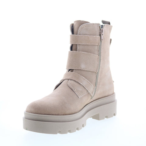 Fly London Jeda JEDA817FLY-002 Womens Beige Suede Zipper Casual Dress Boots