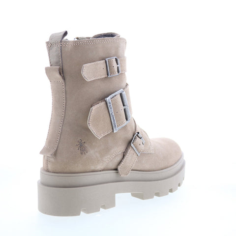 Fly London Jeda JEDA817FLY-002 Womens Beige Suede Zipper Casual Dress Boots