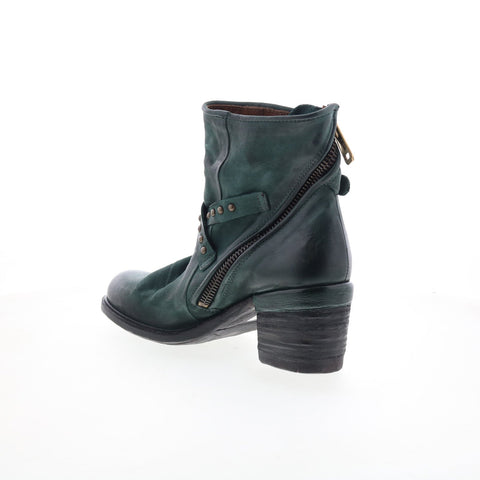 A.S. 98 Jeffy Womens Green Leather Zipper Casual Dress Boots