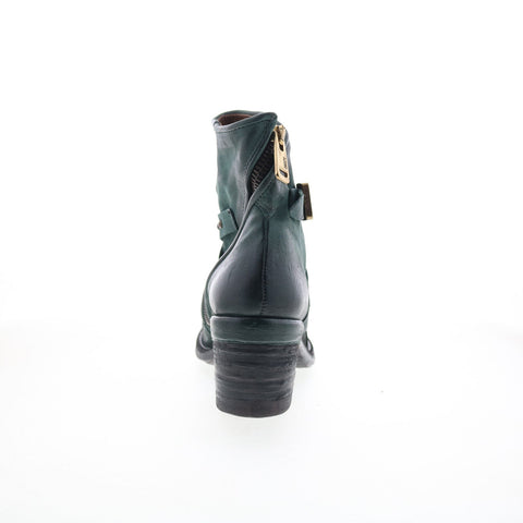 A.S. 98 Jeffy Womens Green Leather Zipper Casual Dress Boots
