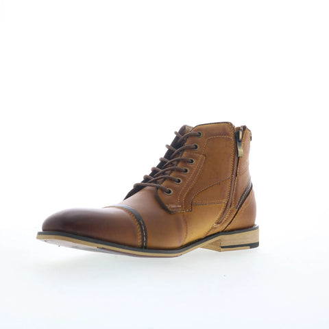 Steve Madden Jefries JEFR01M1 Mens Brown Leather Lace Up Casual Dress Boots