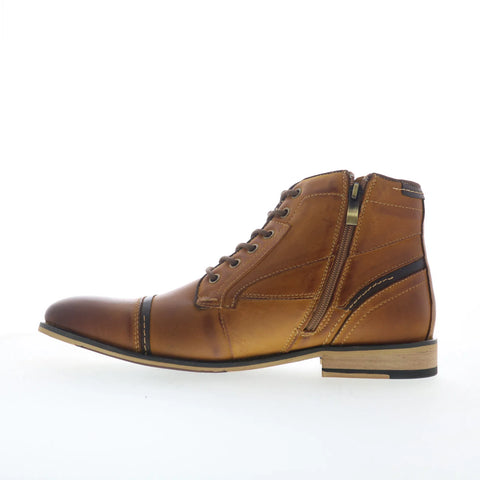 Steve Madden Jefries JEFR01M1 Mens Brown Leather Lace Up Casual Dress Boots