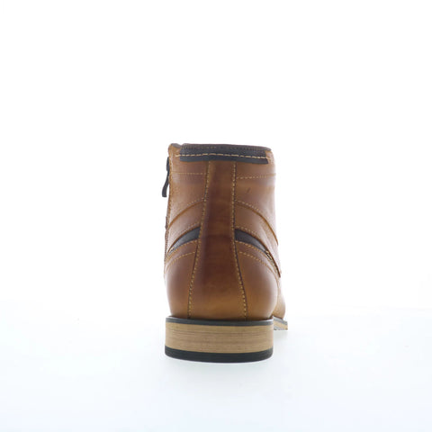 Steve Madden Jefries JEFR01M1 Mens Brown Leather Lace Up Casual Dress Boots