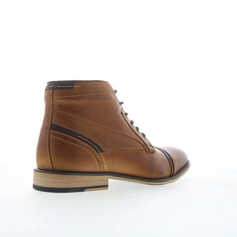 Steve Madden Jefries JEFR01M1 Mens Brown Leather Lace Up Casual Dress Boots