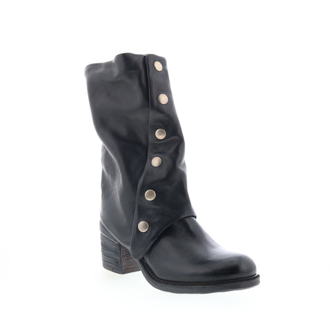 A.S. 98 Jensen Womens Black Leather Zipper Ankle & Booties Boots
