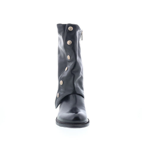 A.S. 98 Jensen Womens Black Leather Zipper Ankle & Booties Boots