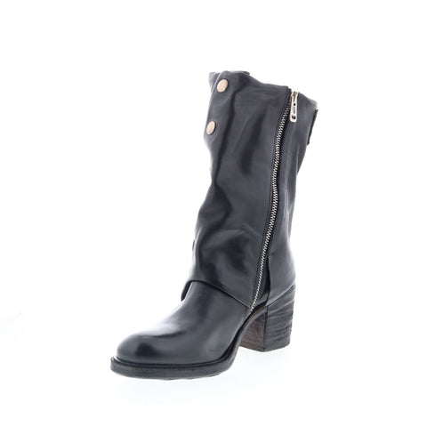 A.S. 98 Jensen Womens Black Leather Zipper Ankle & Booties Boots