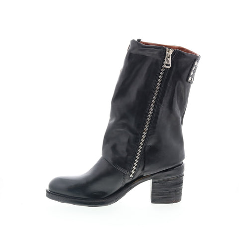 A.S. 98 Jensen Womens Black Leather Zipper Ankle & Booties Boots