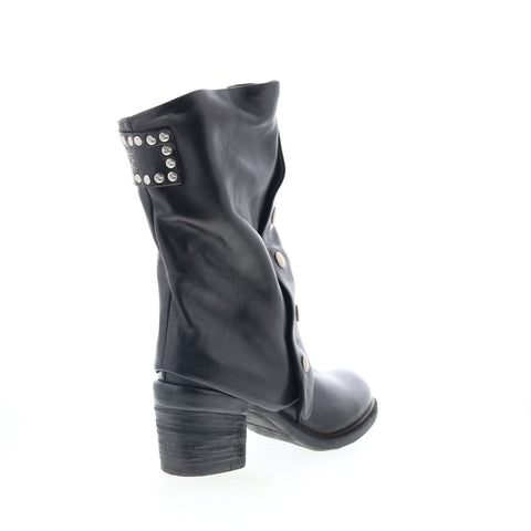 A.S. 98 Jensen Womens Black Leather Zipper Ankle & Booties Boots