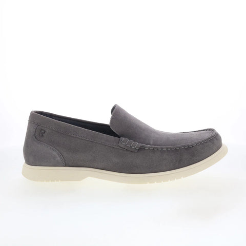 Rockport Jensen Mens Gray Wide Suede Slip On Loafers & Slip Ons Casual Shoes