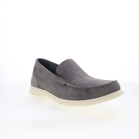 Rockport Jensen Mens Gray Wide Suede Slip On Loafers & Slip Ons Casual Shoes