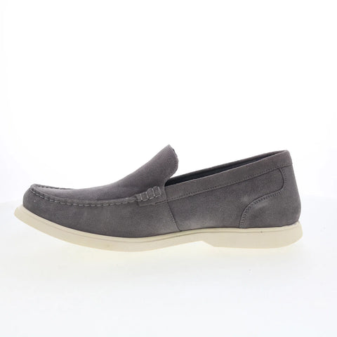Rockport Jensen Mens Gray Wide Suede Slip On Loafers & Slip Ons Casual Shoes