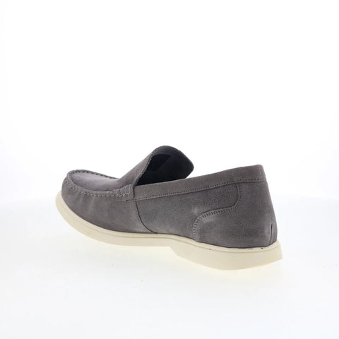 Rockport Jensen Mens Gray Wide Suede Slip On Loafers & Slip Ons Casual Shoes