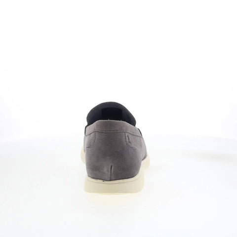 Rockport Jensen Mens Gray Wide Suede Slip On Loafers & Slip Ons Casual Shoes