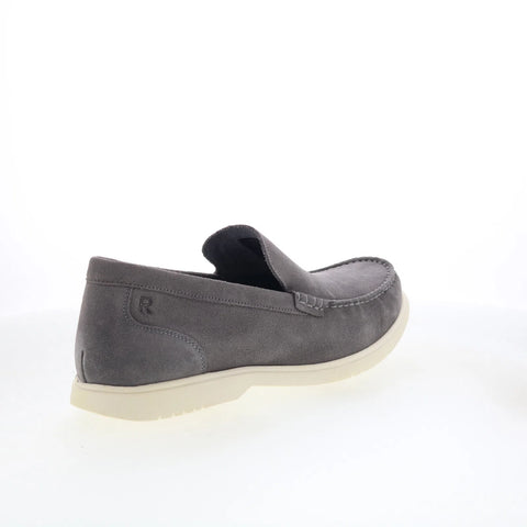 Rockport Jensen Mens Gray Wide Suede Slip On Loafers & Slip Ons Casual Shoes