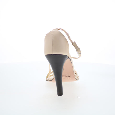 Jill Stuart Jeisa JILL 7 Womens Beige Leather Hook & Loop Pumps Heels Shoes