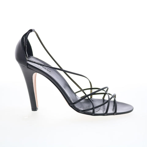 Jill Stuart Jeisa JILL 8 Womens Black Leather Hook & Loop Pumps Heels Shoes