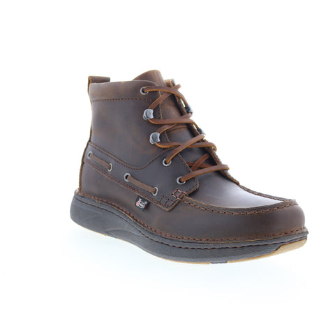 Justin Boots Mocc Toe Lacer JM450 Mens Brown Leather Casual Dress Boots