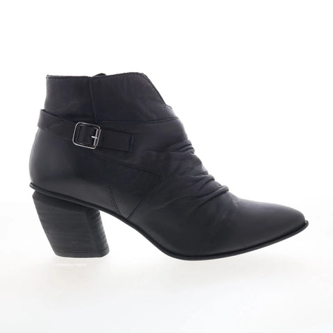 Miz Mooz Joella Womens Black Leather Zipper Casual Dress Boots