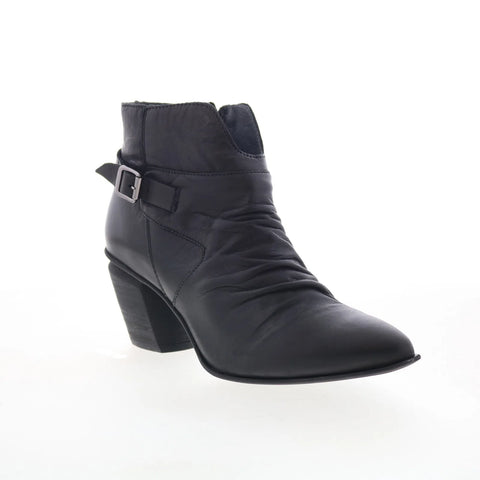 Miz Mooz Joella Womens Black Leather Zipper Casual Dress Boots